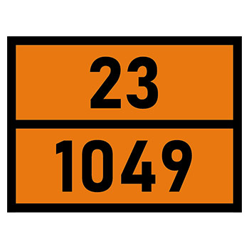 Табличка «Опасный груз 23-1049», Водород сжатый